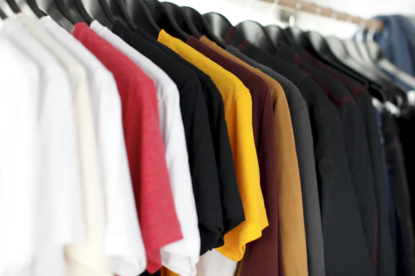 Rack of clothing garments
